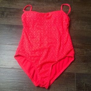 Catalina Pink Mesh One Piece Swim Suit (Size Small